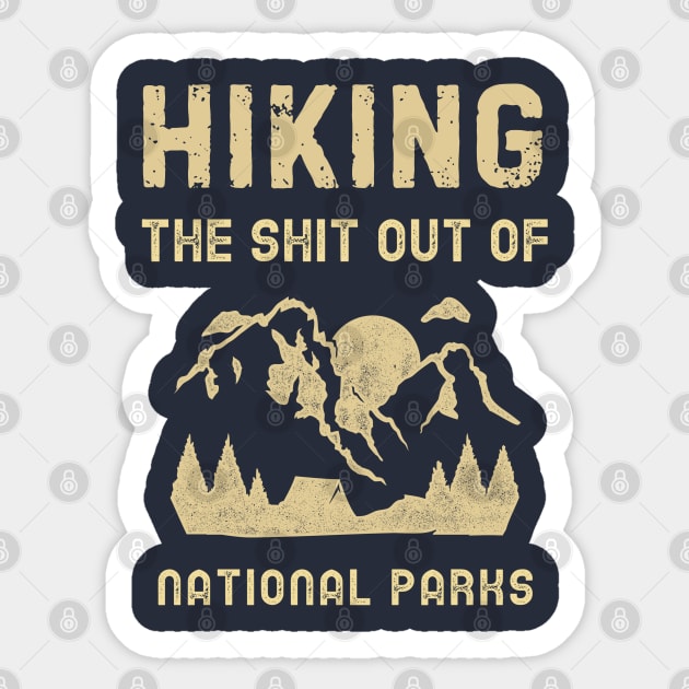 Hiking National Parks Design Sticker by Stylecombinator